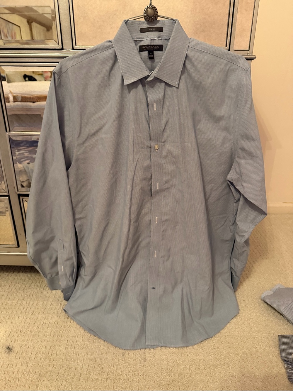 Banana Republic Men's Blue Pinstripe Dress Shirt